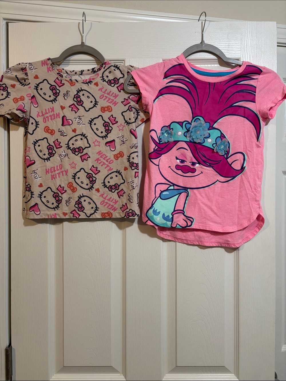 Hello Kitty and Trolls Pink Graphic Tee Set